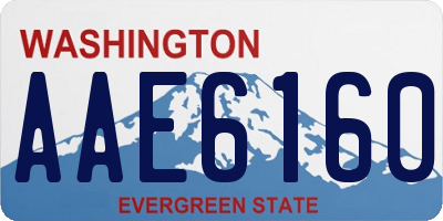 WA license plate AAE6160