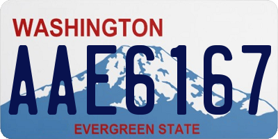WA license plate AAE6167