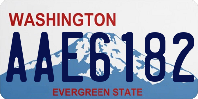 WA license plate AAE6182