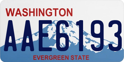 WA license plate AAE6193