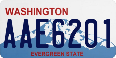 WA license plate AAE6201