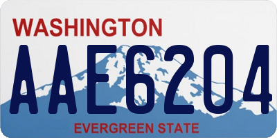 WA license plate AAE6204