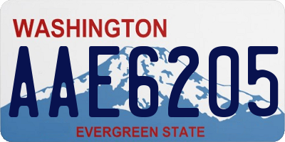 WA license plate AAE6205