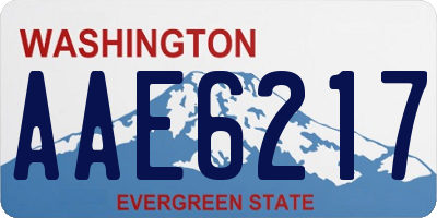 WA license plate AAE6217