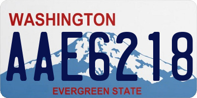 WA license plate AAE6218