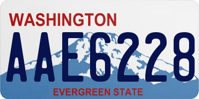 WA license plate AAE6228