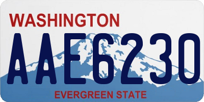 WA license plate AAE6230
