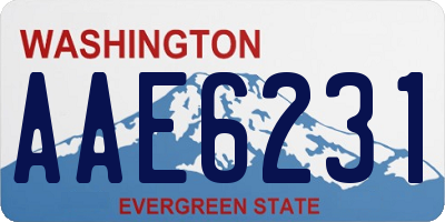 WA license plate AAE6231