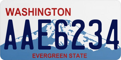 WA license plate AAE6234