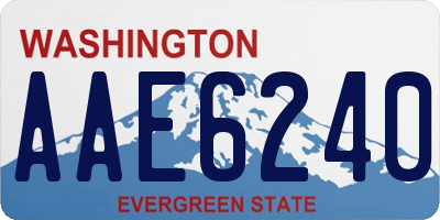 WA license plate AAE6240