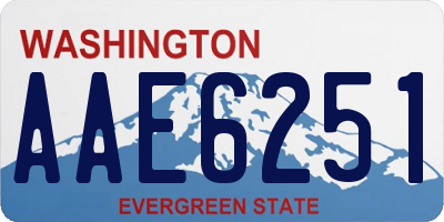 WA license plate AAE6251