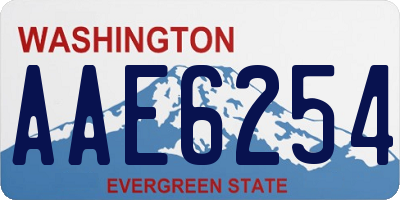 WA license plate AAE6254