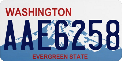 WA license plate AAE6258