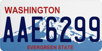 WA license plate AAE6299