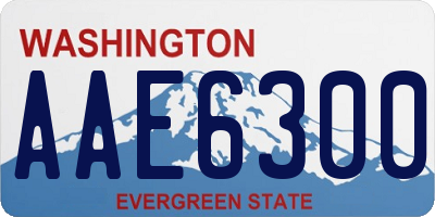 WA license plate AAE6300