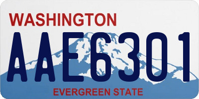 WA license plate AAE6301