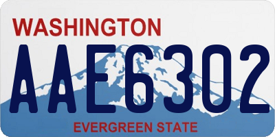 WA license plate AAE6302