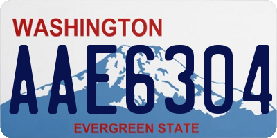WA license plate AAE6304