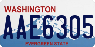 WA license plate AAE6305