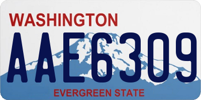WA license plate AAE6309