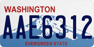 WA license plate AAE6312