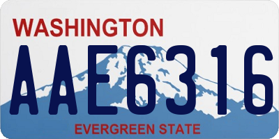 WA license plate AAE6316