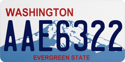 WA license plate AAE6322