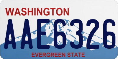 WA license plate AAE6326