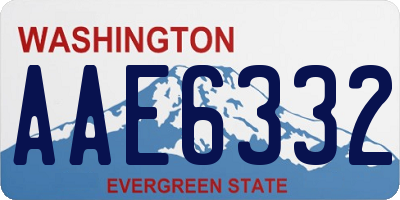 WA license plate AAE6332