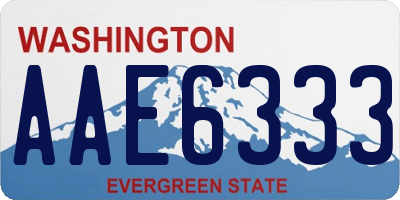 WA license plate AAE6333