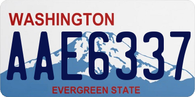 WA license plate AAE6337