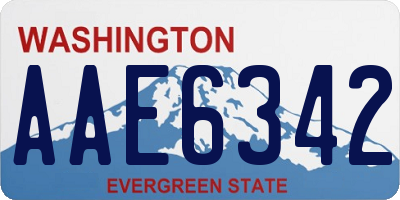 WA license plate AAE6342