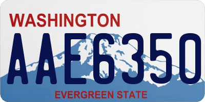 WA license plate AAE6350