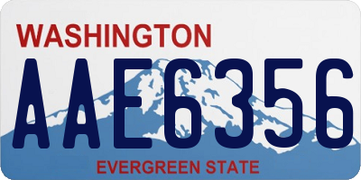 WA license plate AAE6356