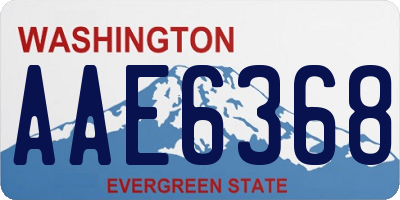 WA license plate AAE6368