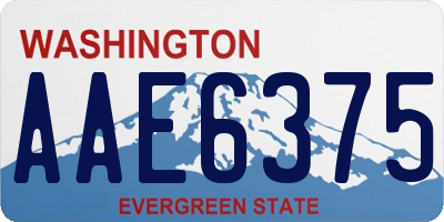 WA license plate AAE6375