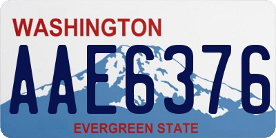 WA license plate AAE6376