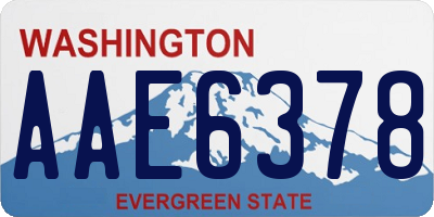 WA license plate AAE6378