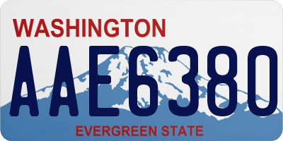 WA license plate AAE6380