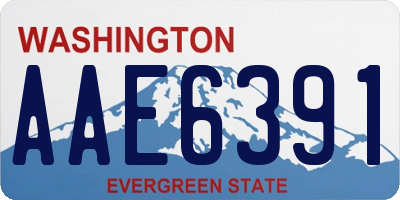 WA license plate AAE6391