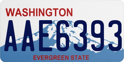 WA license plate AAE6393