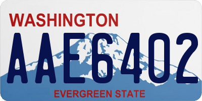 WA license plate AAE6402