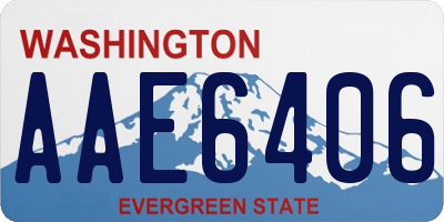 WA license plate AAE6406