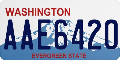 WA license plate AAE6420