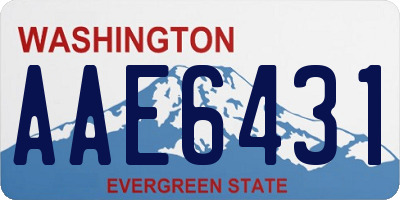 WA license plate AAE6431