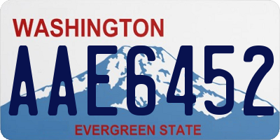 WA license plate AAE6452