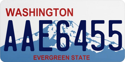 WA license plate AAE6455