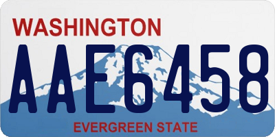 WA license plate AAE6458