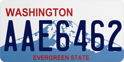 WA license plate AAE6462