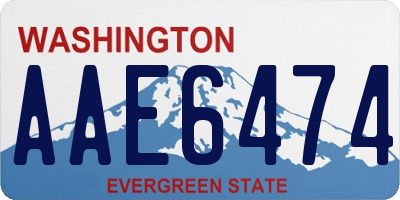 WA license plate AAE6474